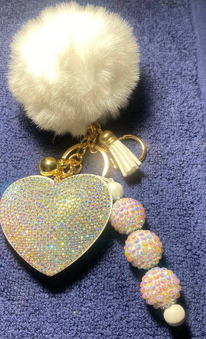 Beaded Heart Keychain | Krafty As A Mother